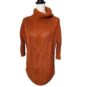 Express Women's Sweater Orange Rust XS